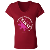 Matalino Mapagmahal Nanay Ladies Jersey V-Neck T-Shirt
